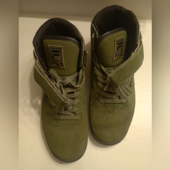 Fila Vulc 13 Military Olive Camo Retro Mid Top Men's Sneakers - Picture 9 of 11